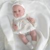 Berbesa full body babypop meisje blank met kleding en deken 42 cm