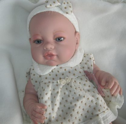 Berbesa full body babypop meisje blank met kleding en deken 42 cm - Afbeelding 9