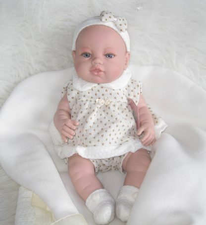 Berbesa full body babypop meisje blank met kleding en deken 42 cm - Afbeelding 16