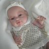 Berbesa full body babypop meisje blank met kleding en deken 42 cm - Afbeelding 22