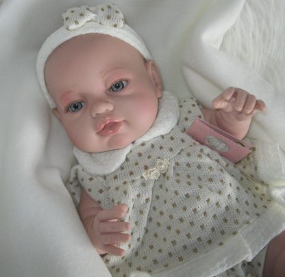 Berbesa full body babypop meisje blank met kleding en deken 42 cm - Afbeelding 22