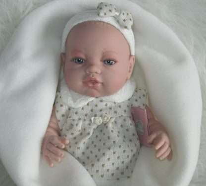 Berbesa full body babypop meisje blank met kleding en deken 42 cm - Afbeelding 20