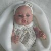 Berbesa full body babypop meisje blank met kleding en deken 42 cm - Afbeelding 19