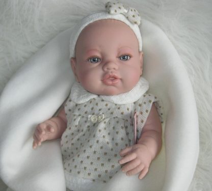 Berbesa full body babypop meisje blank met kleding en deken 42 cm - Afbeelding 17