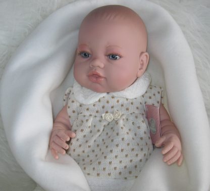 Berbesa full body babypop meisje blank met kleding en deken 42 cm - Afbeelding 7