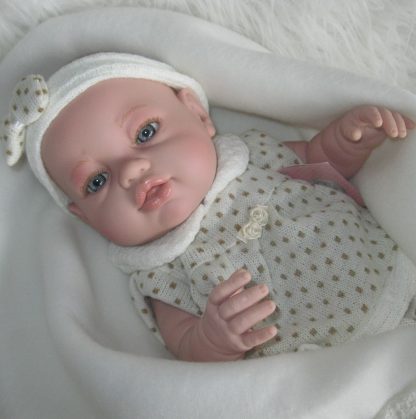 Berbesa full body babypop meisje blank met kleding en deken 42 cm - Afbeelding 6