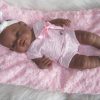 Berbesa full body babypop meisje donker met kleding en kussen 42 cm - Afbeelding 22