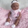 Berbesa full body babypop meisje donker met kleding en kussen 42 cm