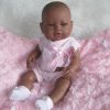 Berbesa full body babypop meisje donker met kleding en kussen 42 cm - Afbeelding 7