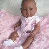 Berbesa full body babypop meisje donker met kleding en kussen 42 cm - Afbeelding 20