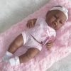 Berbesa full body babypop meisje donker met kleding en kussen 42 cm - Afbeelding 9
