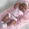 Berbesa full body babypop meisje donker met kleding en kussen 42 cm - Afbeelding 6