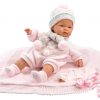 Llorens softbody babypop met geluid roze kleding deken en speen 38 cm - Afbeelding 3