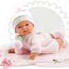 Llorens softbody babypop met geluid roze kleding deken en speen 38 cm - Afbeelding 5