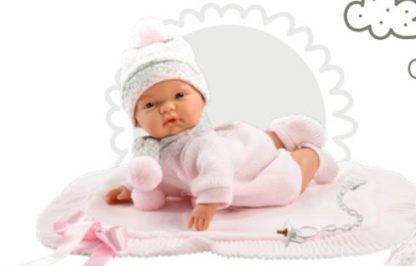 Llorens softbody babypop met geluid roze kleding deken en speen 38 cm - Afbeelding 5
