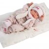Llorens levensechte babypop fullbody meisje met kleding kussen en speen 40 cm