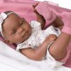 Antonio Juan levensechte babypop full body meisje donker met kleding deken 43 cm