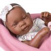 Antonio Juan levensechte babypop full body meisje donker met kleding deken 43 cm - Afbeelding 2