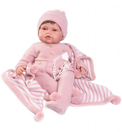 Antonio Juan levensechte babypop soft body met haar kleding en speen 50 cm - Afbeelding 13