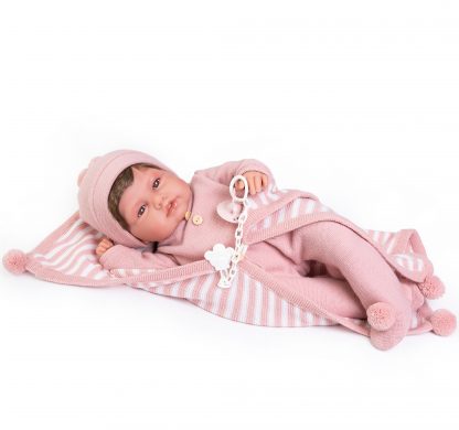 Antonio Juan levensechte babypop soft body met haar kleding en speen 50 cm - Afbeelding 12