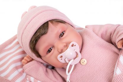 Antonio Juan levensechte babypop soft body met haar kleding en speen 50 cm - Afbeelding 2