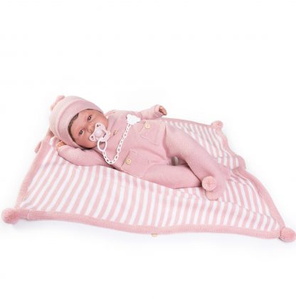 Antonio Juan levensechte babypop soft body met haar kleding en speen 50 cm - Afbeelding 4