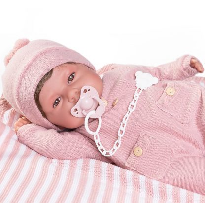 Antonio Juan levensechte babypop soft body met haar kleding en speen 50 cm - Afbeelding 3