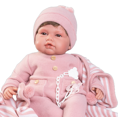 Antonio Juan levensechte babypop soft body met haar kleding en speen 50 cm - Afbeelding 7