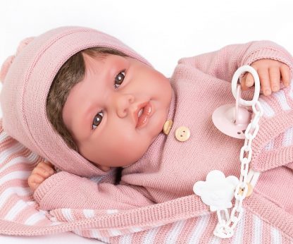 Antonio Juan levensechte babypop soft body met haar kleding en speen 50 cm