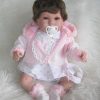 Berbesa soft body babypop met bruin haar geluid en speen 42 cm - Afbeelding 12