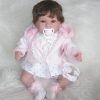 Berbesa soft body babypop met bruin haar geluid en speen 42 cm