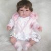 Berbesa soft body babypop met bruin haar geluid en speen 42 cm - Afbeelding 18