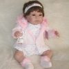 Berbesa soft body babypop met bruin haar geluid en speen 42 cm - Afbeelding 6