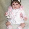 Berbesa soft body babypop met bruin haar geluid en speen 42 cm - Afbeelding 7