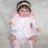 Berbesa soft body babypop met bruin haar geluid en speen 42 cm - Afbeelding 3