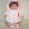 Berbesa soft body babypop met bruin haar geluid en speen 42 cm - Afbeelding 20