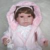 Berbesa soft body babypop met bruin haar geluid en speen 42 cm - Afbeelding 5