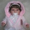 Berbesa soft body babypop met bruin haar geluid en speen 42 cm - Afbeelding 15