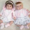 Berbesa soft body babypop met bruin haar geluid en speen 42 cm - Afbeelding 8