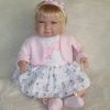 Berbesa soft body babypop met blond haar geluid en kleding 42 cm - Afbeelding 2