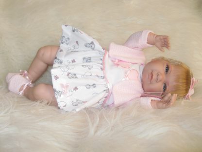 Berbesa soft body babypop met blond haar geluid en kleding 42 cm - Afbeelding 9