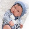 Antonio Juan levensechte babypop fullbody jongen met haar kleding kussen speen 43 cm - Afbeelding 26