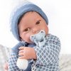 Antonio Juan levensechte babypop fullbody jongen met haar kleding kussen speen 43 cm - Afbeelding 21