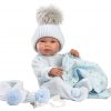 Llorens levensechte babypop full body jongen met kleding deken en speen 44 cm