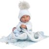 Llorens levensechte babypop full body jongen met kleding deken en speen 44 cm - Afbeelding 2