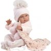 Llorens levensechte babypop full body meisje met kleding deken en speen 44 cm - Afbeelding 5