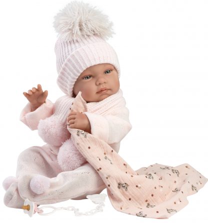 Llorens levensechte babypop full body meisje met kleding deken en speen 44 cm - Afbeelding 5