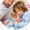 Llorens softbody babypop met geluid blauwe kleding deken en speen 38 cm - Afbeelding 6