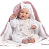 Llorens levensechte baby pop soft body met geluid slaapogen en speen 42 cm - Afbeelding 3