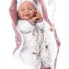 Llorens levensechte baby pop soft body met geluid slaapogen en speen 42 cm - Afbeelding 8